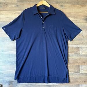 RALPH LAUREN RLX Polo Shirt Golf Moisture Wicking Navy/Dark Blue Pocket Mens XL